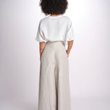 2906L pantaloni in lino spinato U2906L BEIGE dusan 