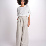2906L pantaloni in lino spinato U2906L BEIGE dusan 