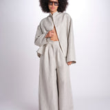2906L pantaloni in lino spinato U2906L BEIGE dusan 