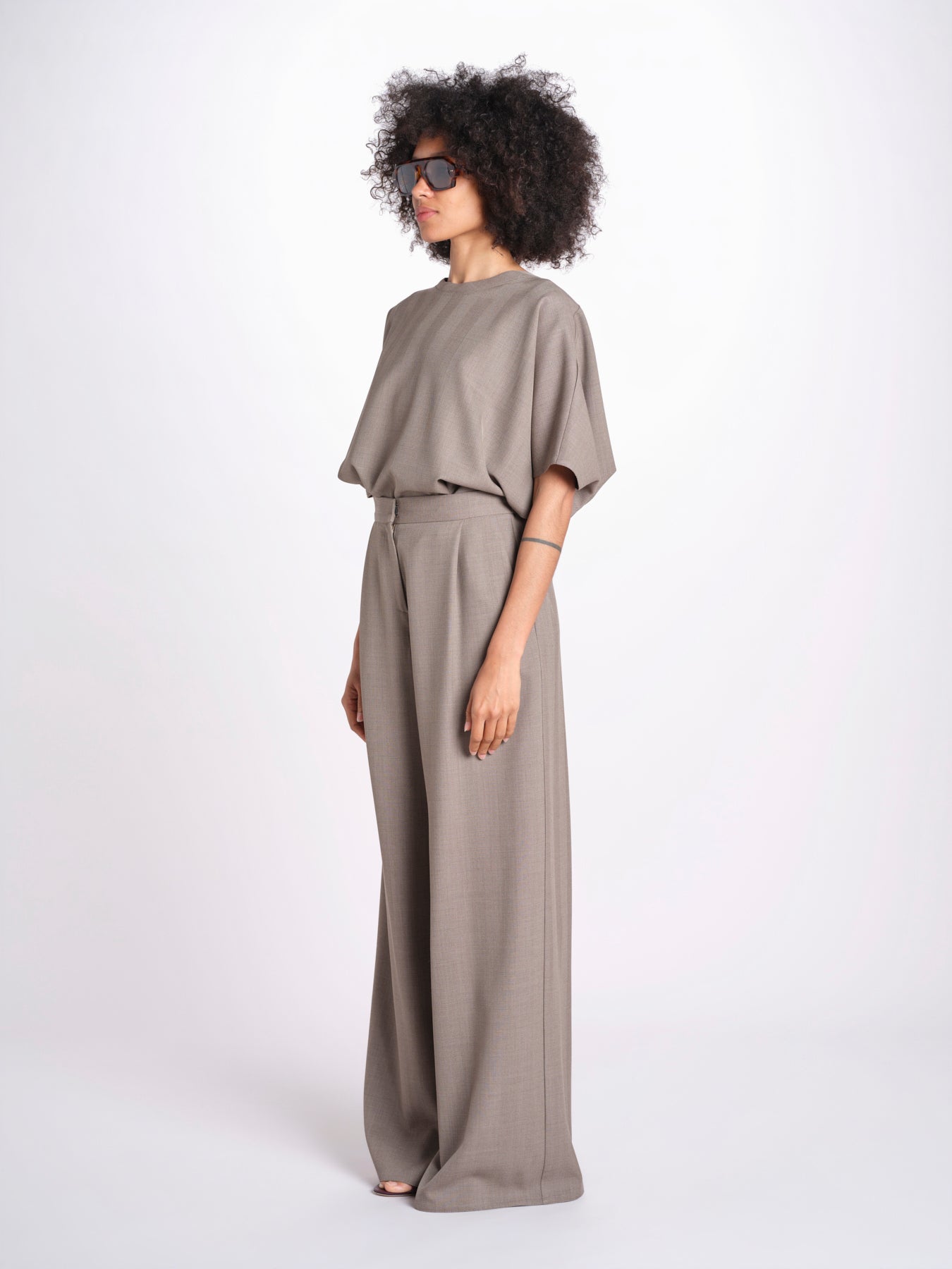 pantalone con tessuto diagonale U3011 TORTORA dusan 