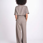 pantalone con tessuto diagonale U3011 TORTORA dusan 