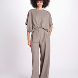 pantalone con tessuto diagonale U3011 TORTORA dusan 