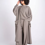 pantalone con tessuto diagonale U3011 TORTORA dusan 