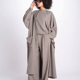 pantalone con tessuto diagonale U3011 TORTORA dusan 