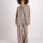 blazer senza bottoni in tessuto diagonale U3043V TORTORA dusan 