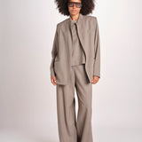 blazer senza bottoni in tessuto diagonale U3043V TORTORA dusan 