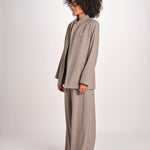 blazer senza bottoni in tessuto diagonale U3043V TORTORA dusan 