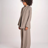 blazer senza bottoni in tessuto diagonale U3043V TORTORA dusan 