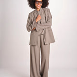blazer senza bottoni in tessuto diagonale U3043V TORTORA dusan 
