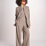 blazer senza bottoni in tessuto diagonale U3043V TORTORA dusan 