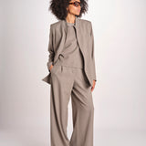 blazer senza bottoni in tessuto diagonale U3043V TORTORA dusan 