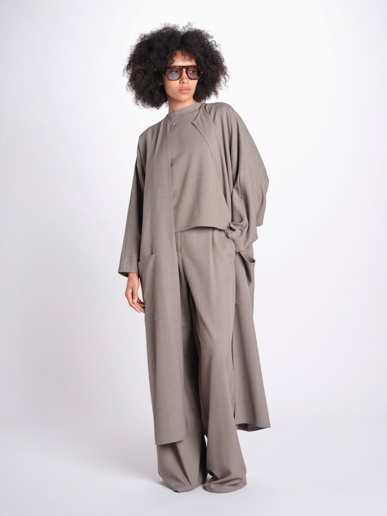 spolverino in tessuto diagonale U3049B BEIGE dusan 