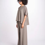 t-shirt in tessuto diagonale U3059 TORTORA dusan 