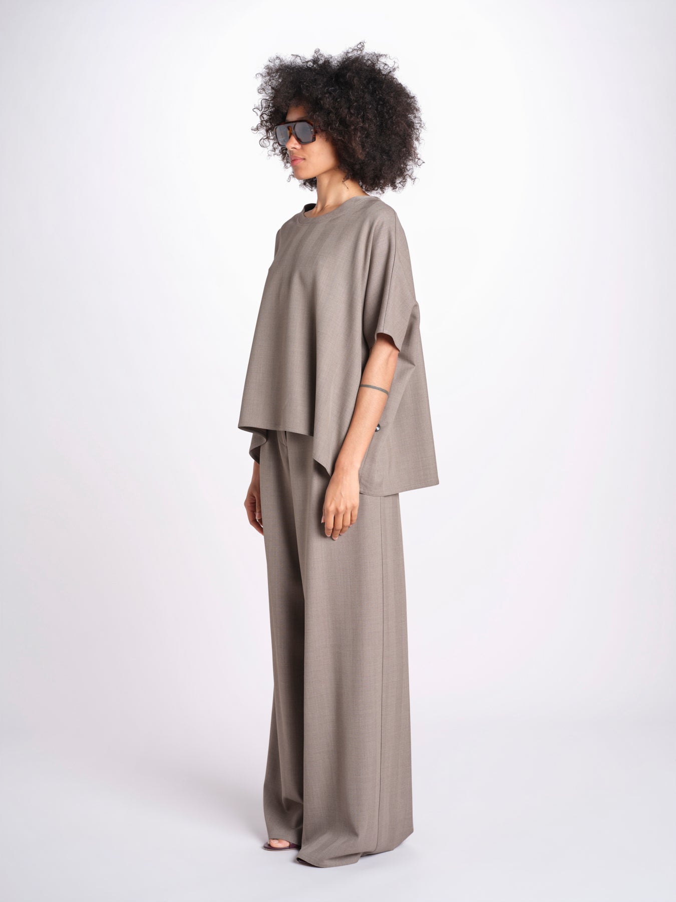 t-shirt in tessuto diagonale U3059 TORTORA dusan 