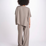 t-shirt in tessuto diagonale U3059 TORTORA dusan 