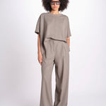 t-shirt in tessuto diagonale U3059 TORTORA dusan 