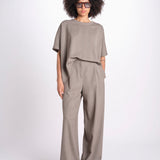 t-shirt in tessuto diagonale U3059 TORTORA dusan 