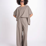 t-shirt in tessuto diagonale U3059 TORTORA dusan 
