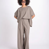 t-shirt in tessuto diagonale U3059 TORTORA dusan 