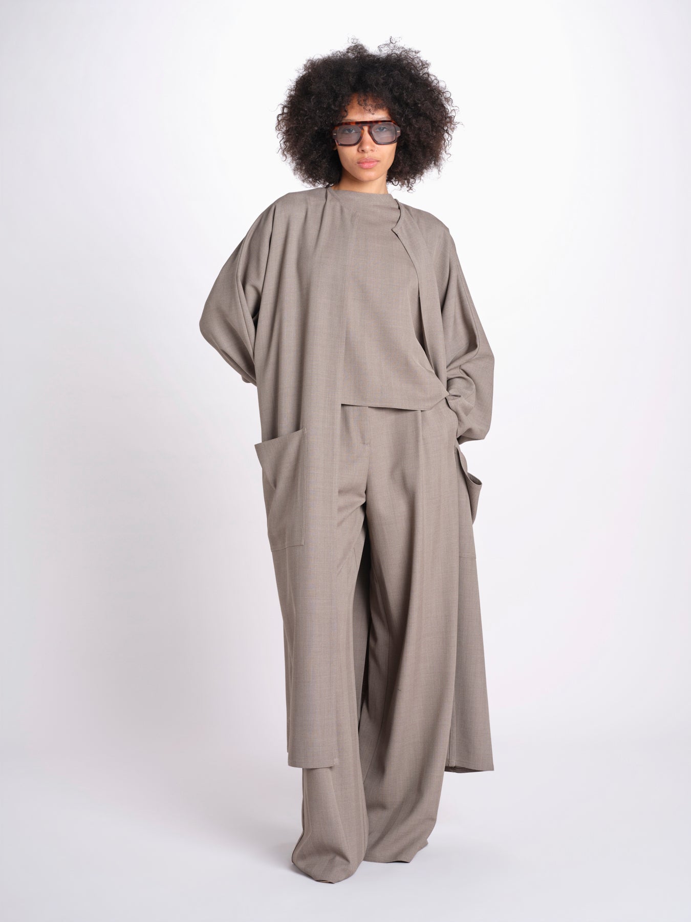 t-shirt in tessuto diagonale U3059 TORTORA dusan 