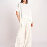pantalone a quadri U3211R IVORY dusan 