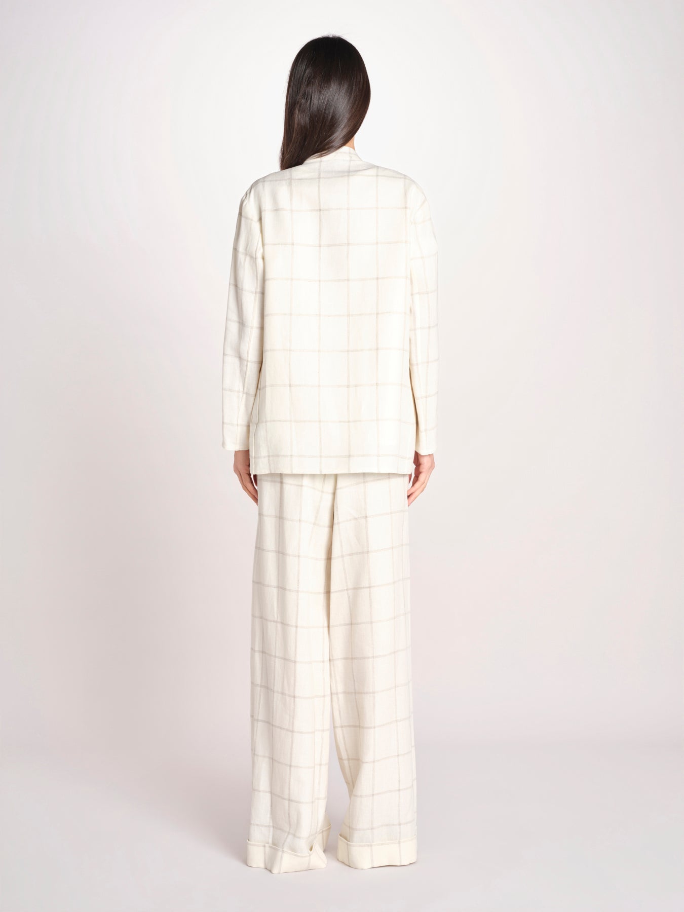 blazer a quadri U3248 IVORY dusan 