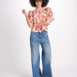 camicia manica sbuffo 344000 FLOWERFUL BEIGE 26040 farm rio 