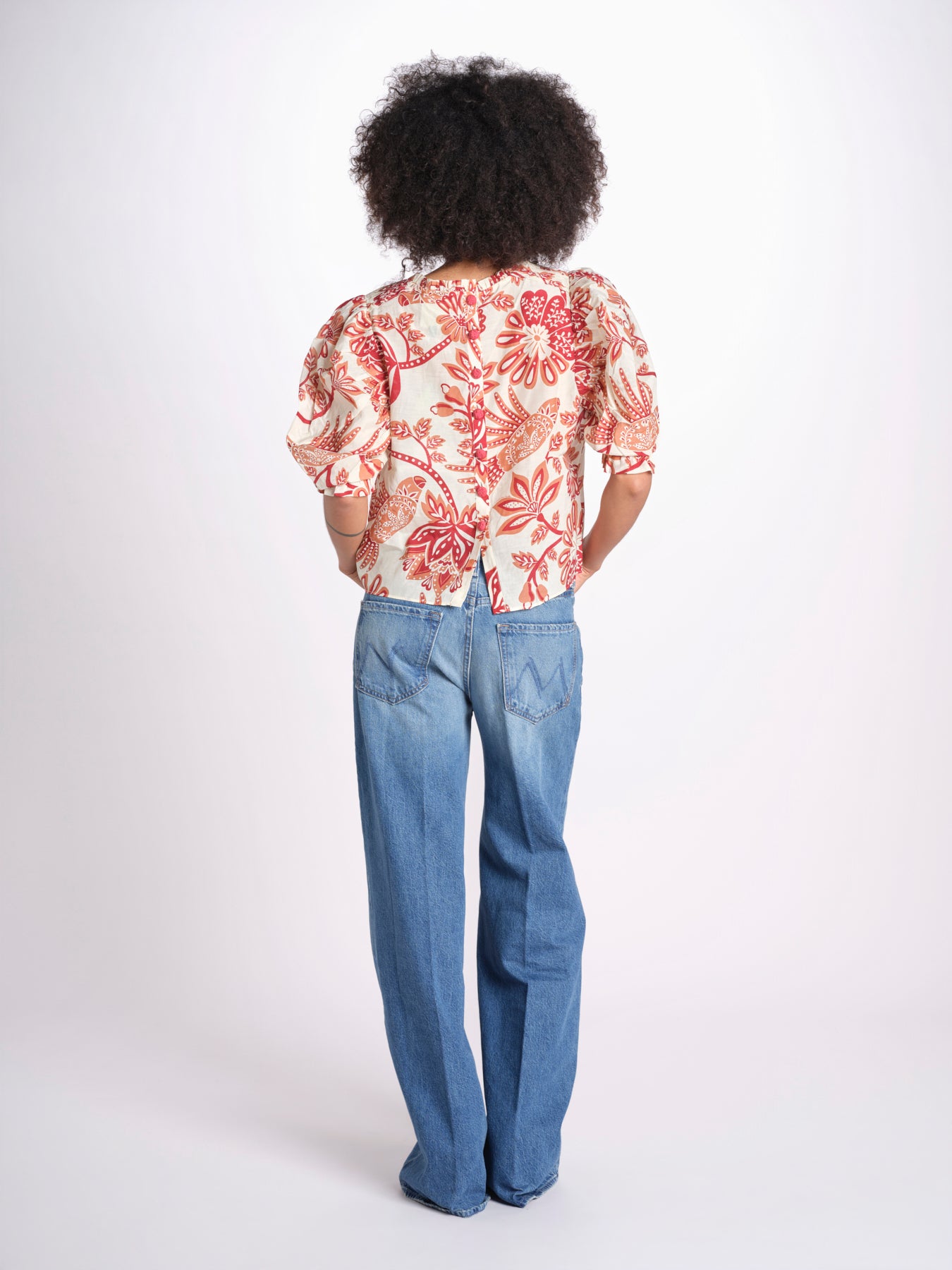 camicia manica sbuffo 344000 FLOWERFUL BEIGE 26040 farm rio 