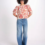 camicia manica sbuffo 344000 FLOWERFUL BEIGE 26040 farm rio 