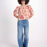 camicia manica sbuffo 344000 FLOWERFUL BEIGE 26040 farm rio 