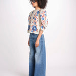 camicia voille m/c stampa a fiori 344127 RENATA SAND 26089 farm rio 