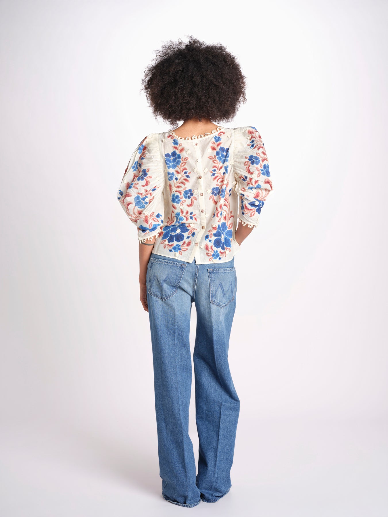 camicia voille m/c stampa a fiori 344127 RENATA SAND 26089 farm rio 