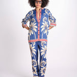 camicia pigiama con stampa a fiori 344132 LUNA BLUE 26067 farm rio 