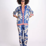 camicia pigiama con stampa a fiori 344132 LUNA BLUE 26067 farm rio 