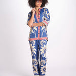camicia pigiama con stampa a fiori 344132 LUNA BLUE 26067 farm rio 