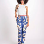 pantalone pigiama con stampa a fiori 344133 LUNA BLUE 26067 farm rio 