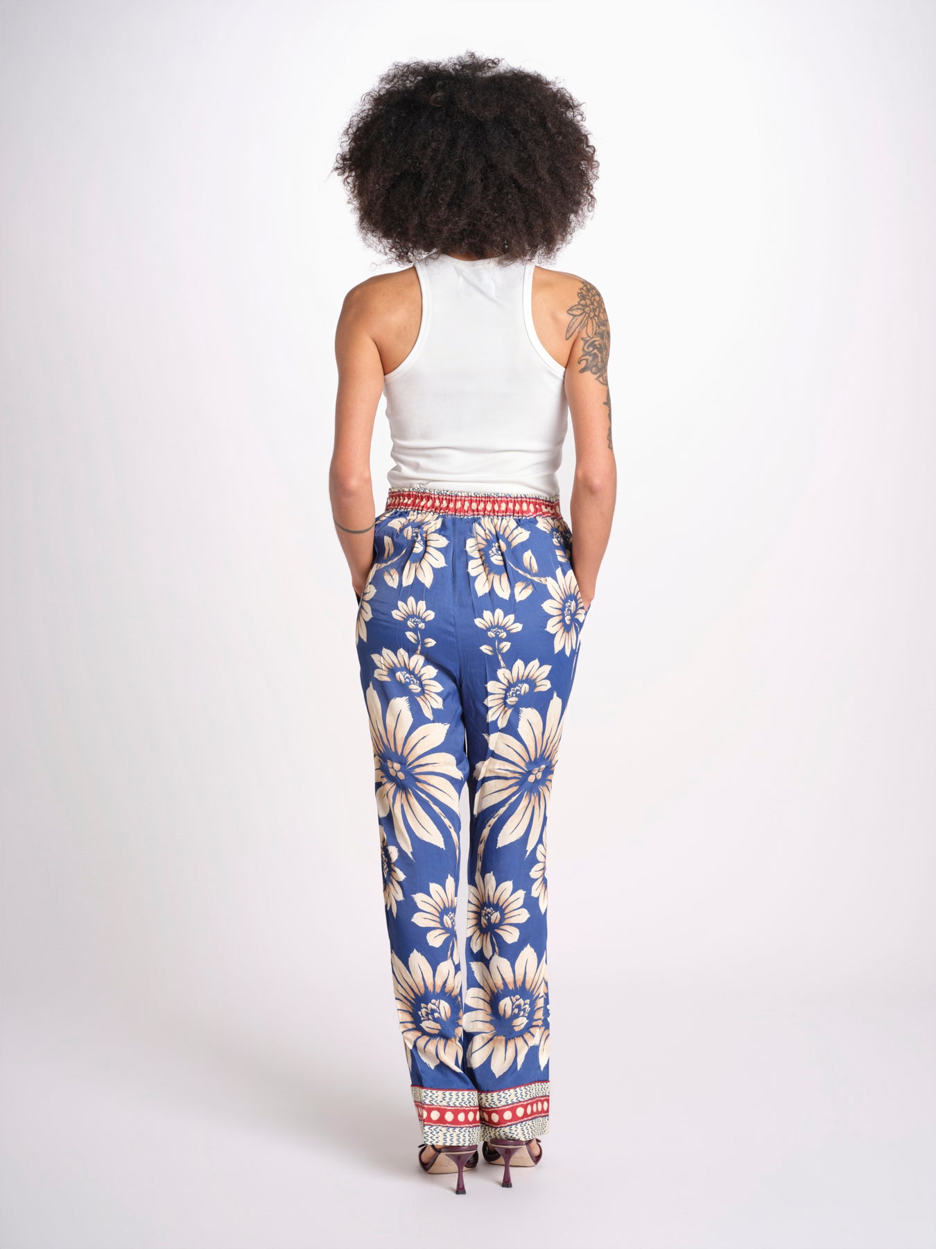 pantalone pigiama con stampa a fiori 344133 LUNA BLUE 26067 farm rio 