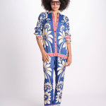 pantalone pigiama con stampa a fiori 344133 LUNA BLUE 26067 farm rio 