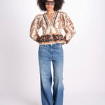 camicia m/l stampa a fiori 344141 MAJESTIC SAND 26069 farm rio 