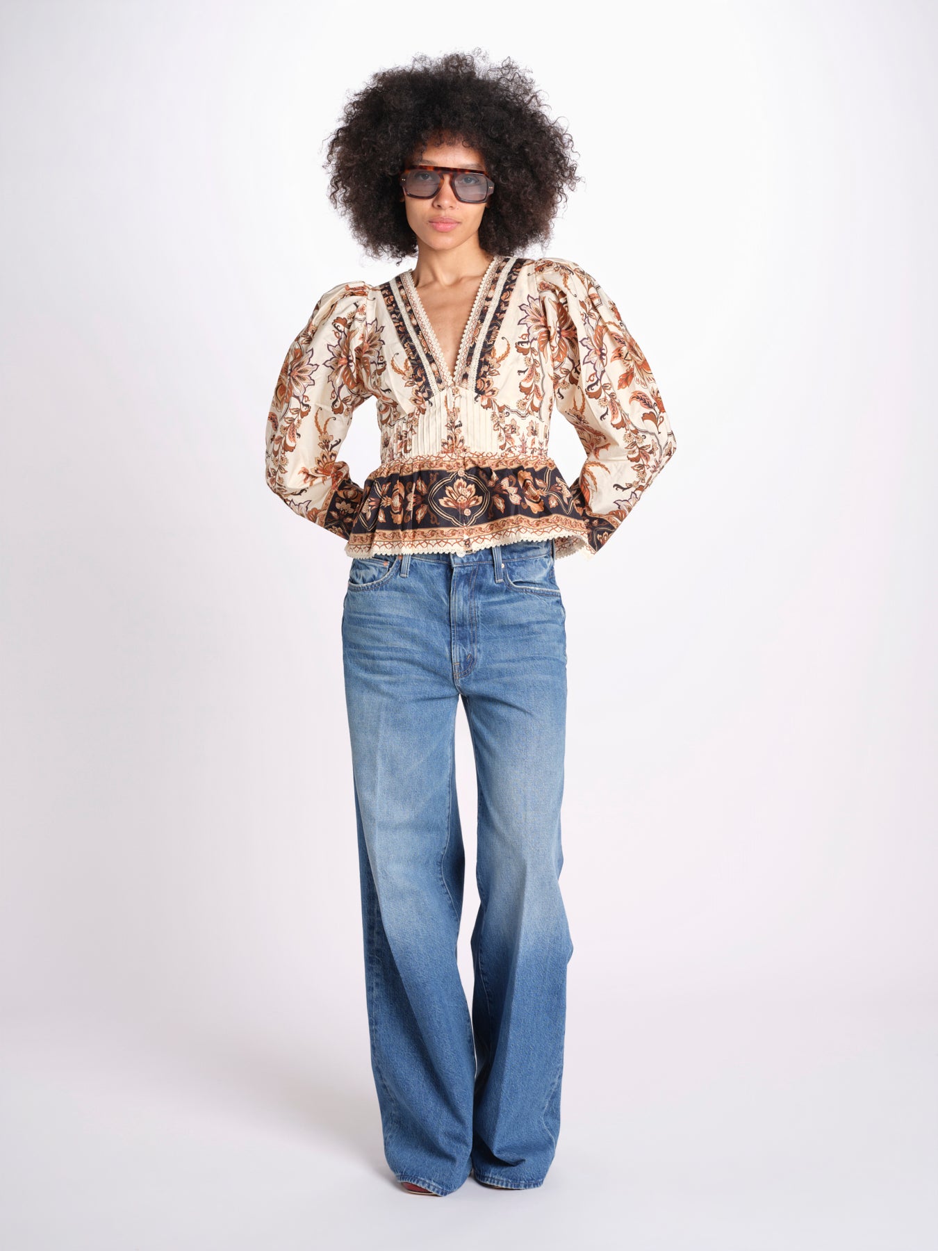 camicia m/l stampa a fiori 344141 MAJESTIC SAND 26069 farm rio 