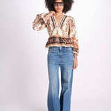 camicia m/l stampa a fiori 344141 MAJESTIC SAND 26069 farm rio 