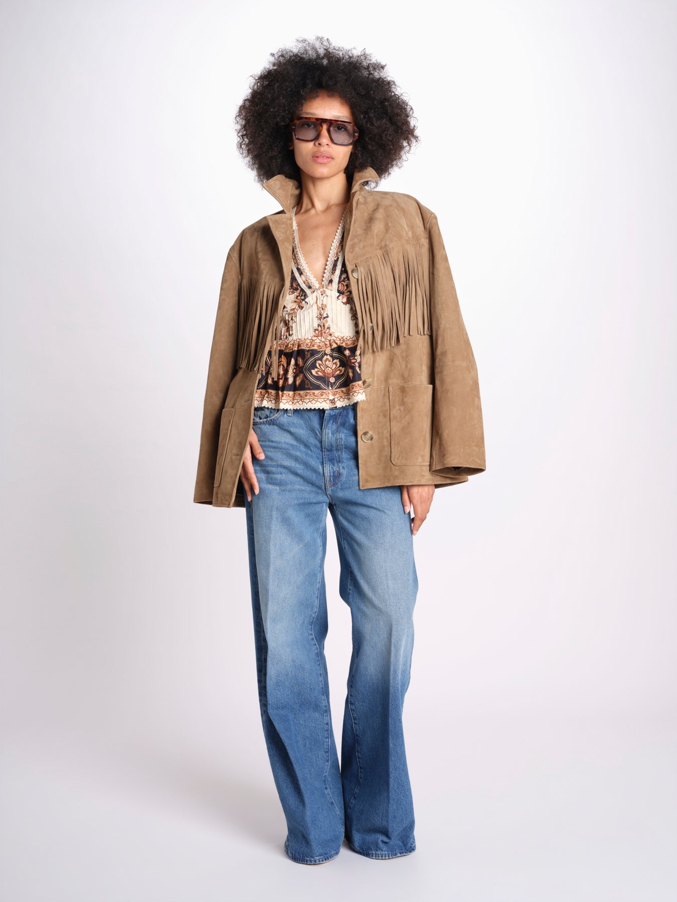 camicia m/l stampa a fiori 344141 MAJESTIC SAND 26069 farm rio 