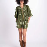 short con ricamo cuori 344171 GREEN L0013 farm rio 