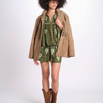 short con ricamo cuori 344171 GREEN L0013 farm rio 