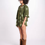 camicia m/l ricamo cuori 344172 GREEN L 0013 farm rio 