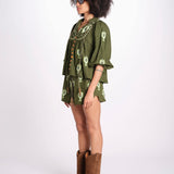 camicia m/l ricamo cuori 344172 GREEN L 0013 farm rio 