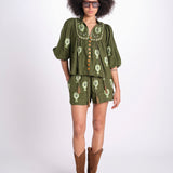camicia m/l ricamo cuori 344172 GREEN L 0013 farm rio 