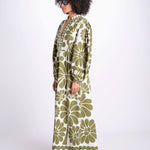 abito lungo con stampa a fiori 344605 PALERMO GREEN 26083 farm rio 