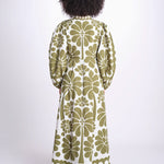 abito lungo con stampa a fiori 344605 PALERMO GREEN 26083 farm rio 