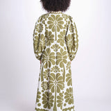 abito lungo con stampa a fiori 344605 PALERMO GREEN 26083 farm rio 